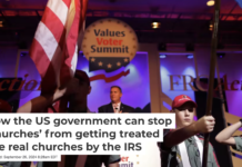 Uniformed members of Trail Life USA present the colors at the Family Research Council’s 2018 Values Voter Summit. Chip Somodevilla/Getty Images
